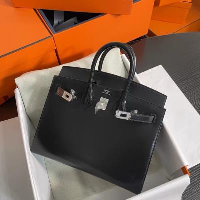 wholesale quality hermes birkin 25 sellier black swift silver hardware